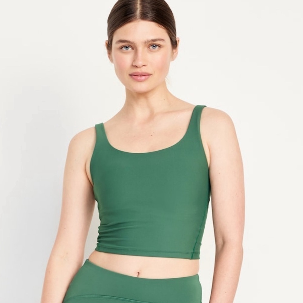 NWT Old Navy Green Light Support PowerSoft Longline Sports Bra ♦️